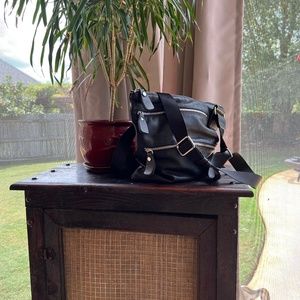 Margo, genuine leather black shoulder or crossbody bag